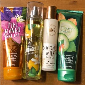 Bath and body works lot - lotion, oil and mist